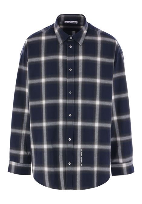 camicia button-up uomo navy ACNE STUDIOS | BB0632AV7